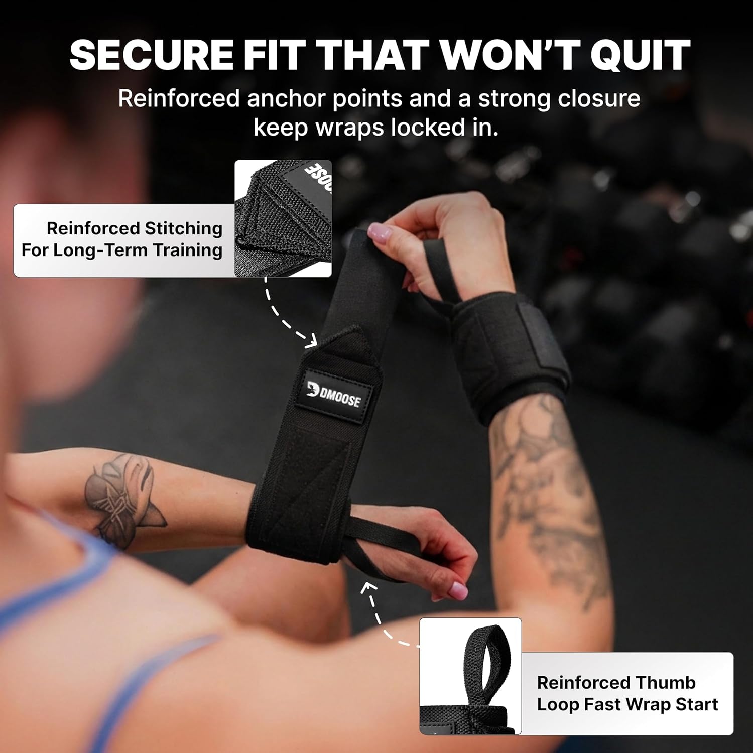 Wrist Wraps for Weightlifting 18" - Heavy Duty Gym Wrap for Men & Women